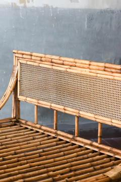 Double bed with bamboo and Vienna straw headboard 1980 - 3616140