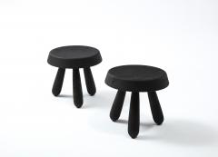 Douglas Mont Petite Charcoal Burnt Oak Tripod Stool by Douglas Mont for Facto Atelier Paris - 2870601