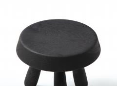 Douglas Mont Petite Charcoal Burnt Oak Tripod Stool by Douglas Mont for Facto Atelier Paris - 2870604