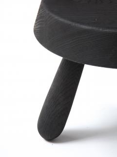Douglas Mont Petite Charcoal Burnt Oak Tripod Stool by Douglas Mont for Facto Atelier Paris - 2870605