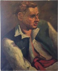 Douglas Worsten Muted Oil Painting of Fair Haired Man - 420579