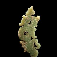Dragon Pendant with Human Metamorphic Themes Western Zhou Period - 3579535