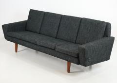 Dramatic Scandinavian Modern Four Place Sofa w Teak Legs - 2280205