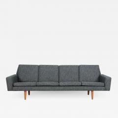 Dramatic Scandinavian Modern Four Place Sofa w Teak Legs - 2281473