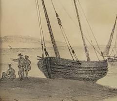Drawing of French Fishermen early 19th century - 3418526