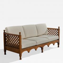 Drexel Sofa with Oak and Fabric USA 1950s - 4771142
