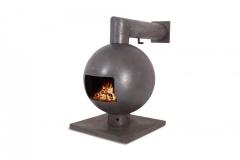 Dries Kreijkamp Brutalist Spherical Fireplace by Dries Kreijkamp in Cast Iron 1960s - 939903