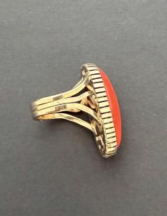 Duane Maktima Coral and Gold Ring - 4750460