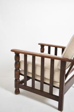 Dudouyt style oak armchair 1940s  - 4711500