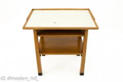 Dunbar Mid Century Walnut White Laminate Side End Table - 1870877