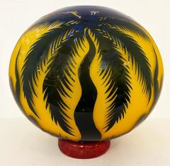 Duncan McClellan Duncan McClellan Figurative Acid Etched Art Glass Vase Palm Tree - 3590014