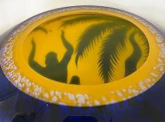 Duncan McClellan Duncan McClellan Figurative Acid Etched Art Glass Vase Palm Tree - 3590029