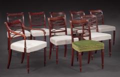 Duncan Phyfe Set of Nine Federal Carved Mahogany Dining Chairs including an Armchair - 2241757