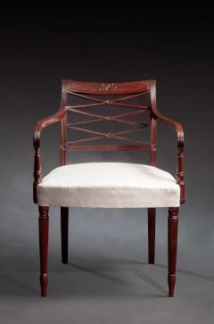 Duncan Phyfe Set of Nine Federal Carved Mahogany Dining Chairs including an Armchair - 2241769