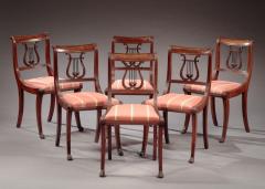 Duncan Phyfe Set of Six Lyre Back Side Chairs attributed to the Workshop of Duncan Phyfe - 503298