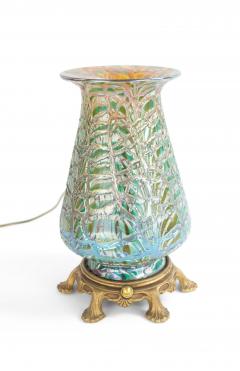 Durand American Victorian Durand Green Iridescent Glass Table Lamps - 1444247
