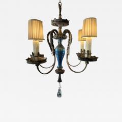 Durand Antique Durand Blue Iridescent Glass Chandelier - 3210563