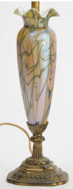 Durand Antique Durand Gold Iridescent Glass King Tut Table Lamp - 2951289