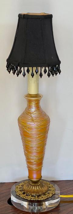 Durand Antique Modernized Durand Threaded Glass Table Lamp - 1913813