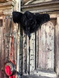 Duster with Ostrich Feathers and Leather Handcrafted - 546356