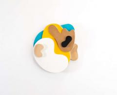 Dustin Cook A happy little accident wall relief comprised of coloured odd rounded shapes - 2291848