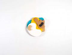 Dustin Cook A happy little accident wall relief comprised of coloured odd rounded shapes - 2291849