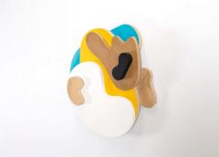 Dustin Cook A happy little accident wall relief comprised of coloured odd rounded shapes - 2291851
