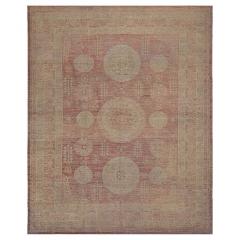 Dusty Rose Handwoven Revival Khotan Rug - 2406297