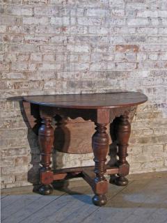 Dutch 18th century round Drop Leaf Table or Demilune Console - 627138