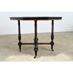 Dutch 19th Century Octagonal Ebonized Burl Maple Center Table - 4690466