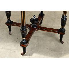 Dutch 19th Century Octagonal Ebonized Burl Maple Center Table - 4690469