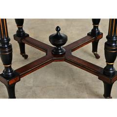 Dutch 19th Century Octagonal Ebonized Burl Maple Center Table - 4690499