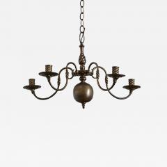 Dutch 19th Century Petite Brass Chandelier - 4618872