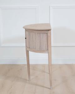 Dutch 20th Century Bleached Oak Demi Lune Console Table with Tambour Door - 4663280