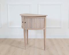 Dutch 20th Century Bleached Oak Demi Lune Console Table with Tambour Door - 4663288