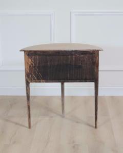 Dutch 20th Century Bleached Oak Demi Lune Console Table with Tambour Door - 4663290