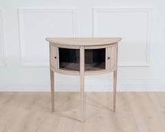 Dutch 20th Century Bleached Oak Demi Lune Console Table with Tambour Door - 4663339