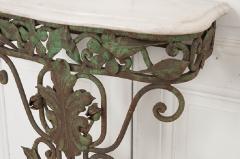 Dutch 20th Century Iron and Marble Top Console - 1205855