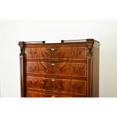 Dutch 20th Century Mahogany Empire Style Tallboy - 4071011