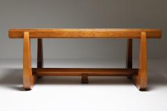 Dutch Art Deco Expressive Oak Dining Table 1930s - 1911792