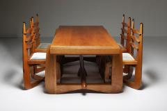 Dutch Art Deco Expressive Oak Dining Table 1930s - 1911796