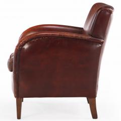 Dutch Art Deco Style Leather Club Chair C 1960  - 4598066
