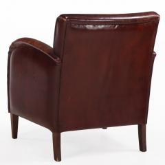 Dutch Art Deco Style Leather Club Chair C 1960  - 4598067
