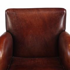 Dutch Art Deco Style Leather Club Chair C 1960  - 4598068