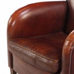 Dutch Art Deco Style Leather Club Chair C 1960  - 4598070