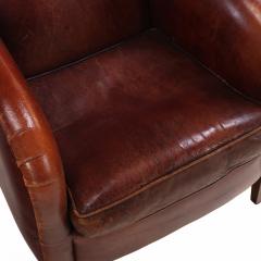 Dutch Art Deco Style Leather Club Chair C 1960  - 4598071