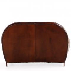 Dutch Art Deco Style Leather Loveseat 1930s Modernist Form - 4571117