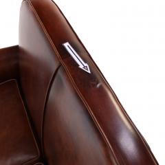 Dutch Art Deco Style Leather Loveseat 1930s Modernist Form - 4571119