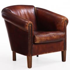 Dutch Art Deco style Leather Club Chair C 1950  - 4651605