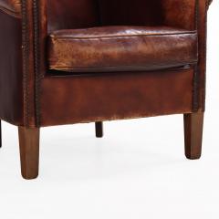 Dutch Art Deco style Leather Club Chair C 1950  - 4651609